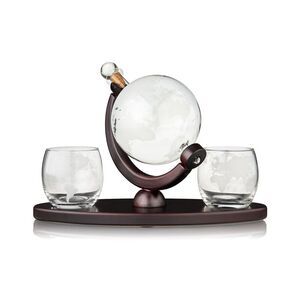 Viski Globe Decanter & Whiskey Tumblers Set